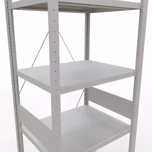 Étagère de base, étagère, système enfichable MULTIplus250, 3000 x 750 x 600 mm, 7 étagères, traverse, RAL 7035 gris clair de la catégorie d'étagères de base avec le GTIN 4004514238252 Étagère de base, étagère, système enfichable MULTIplus250, 3000 x 750 x 600 mm, 7 étagères, gris clair RAL 7035 de Schulte Lagertechnik de la gamme de produits du système enfichable