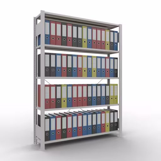 Figure n° 10 de l'article Étagère de base, étagère de bureau système enfichable MULTIplus85, 1800 x 1300 x 300 mm, 5 étagères, gris clair de la gamme d'étagères de bureau de Schulte Lagertechnik