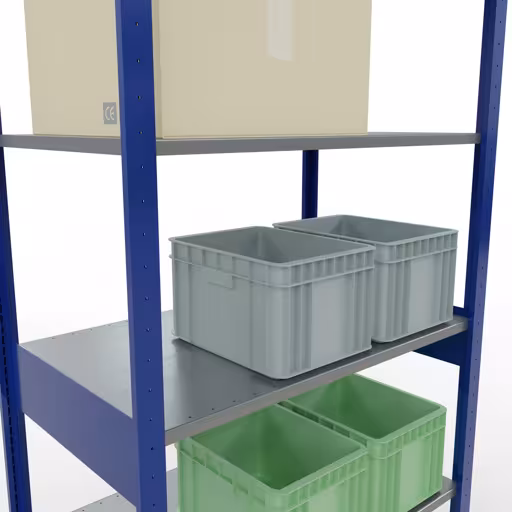 Immagine aggiuntiva dell'articolo Scaffale base, scaffale, sistema a innesto MULTIplus85, 2500 x 1000 x 600 mm (AxLxP), 6 ripiani, barra longitudinale, RAL 5010 blu genziana dallo scaffale base