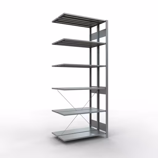 Figura n. 14 dell'articolo scaffale aggiuntivo, scaffale doppio, sistema di scaffali MULTIplus150, 2500 x 1000 x (2x300) mm (AxLxP), 2x6 ripiani, traversa, zincato dal gruppo di prodotti scaffali a scaffale della marca Schulte Lagertechnik