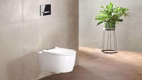 Detailbild 3970810 Geberit ONE Set WC sospeso con sedile WC bianco/cromato lucido, KeraTect