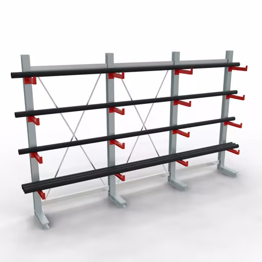 Figura n. 11 dell'articolo Scaffale completo K 3000, unilaterale, 2500 x 3900 x 400 mm, RAL 7001 / RAL 3000, 5 livelli di stoccaggio del gruppo di prodotti scaffalature cantilever della marca Schulte Lagertechnik