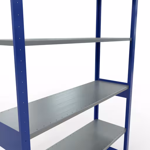Image supplémentaire de l'article Étagère de base, étagère, système enfichable MULTIplus150, 2500 x 1300 x 400 mm, 6 étagères, RAL 5010 bleu gentiane/galvanisé à partir de l'étagère de base