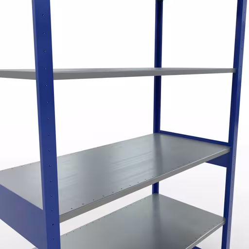 Étagère de base, étagère, système enfichable MULTIplus150, 2500 x 1300 x 600 mm, 6 étagères, RAL 5010 bleu gentiane/galvanisé de Schulte Lagertechnik de la catégorie système enfichable