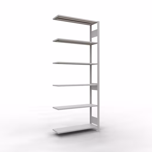 Scaffale aggiuntivo, scaffale, sistema a innesto MULTIplus150, 2500 x 1000 x 300 mm (AxLxP), 6 ripiani, barra longitudinale, RAL 7035 grigio chiaro, ripiano aggiuntivo, articolo n. 32636-LR