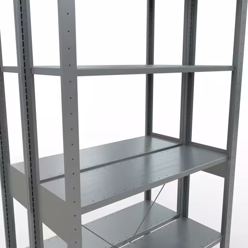 Figura n. 13 dell'articolo scaffale base, scaffale doppio, sistema a innesto per scaffali MULTIplus150, 2500 x 1000 x (2x300) mm (AxLxP), 2x6 ripiani, traversa, zincato dal gruppo di prodotti scaffali della marca Schulte Lagertechnik