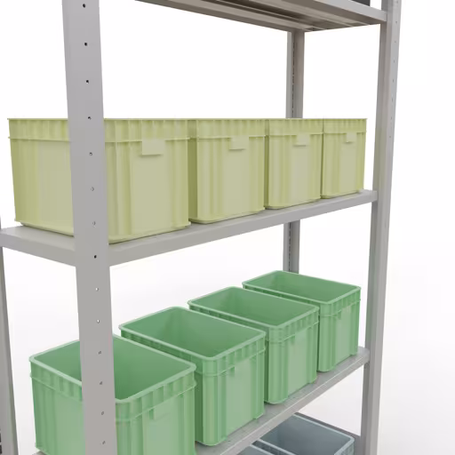 Figura n. 13 dell'articolo scaffale base, sistema a innesto per scaffale MULTIplus85, 2000 x 1000 x 300 mm (AxLxP), 5 ripiani, barre longitudinali, RAL 7035 grigio chiaro del gruppo di prodotti sistema a innesto della marca Schulte Lagertechnik