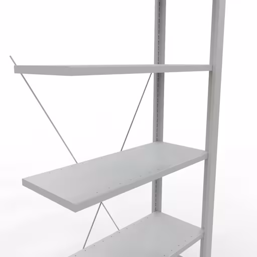 Étagère supplémentaire, étagère de bureau, système enfichable MULTIplus85, 2000 x 750 x 300 mm, 6 étagères, gris clair de Schulte Lagertechnik de la catégorie étagères de bureau