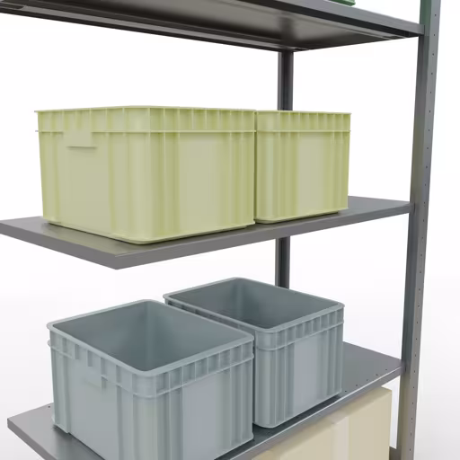 Scaffali aggiuntivi, scaffali, sistema a innesto MULTIplus150, 2000 x 1000 x 500 mm (AxLxP), 5 ripiani, barre longitudinali, zincato della marca Schulte Lagertechnik dalla gamma di prodotti dei sistemi a innesto