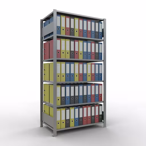 Figure n° 12 de l'article étagère de base, étagère de bureau, système enfichable MULTIplus150, 2000 x 1000 x 600 mm, 6 étagères, galvanisées, de la gamme d'étagères de bureau de Schulte Lagertechnik