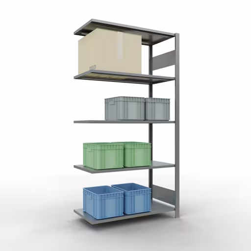 Scaffali aggiuntivi, scaffali, sistema a innesto MULTIplus85, 2000 x 1000 x 500 mm (AxLxP), 5 ripiani, barre longitudinali, zincato di Schulte Lagertechnik con l'articolo n. 13155-LR