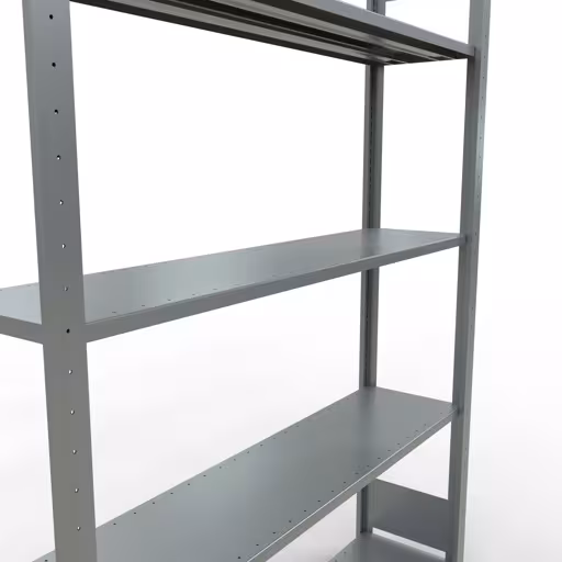 Immagine aggiuntiva dell'articolo Scaffale base, scaffale, sistema a innesto MULTIplus150, 2000 x 1300 x 300 mm (AxLxP), 5 ripiani, barre longitudinali, zincato dal ripiano base