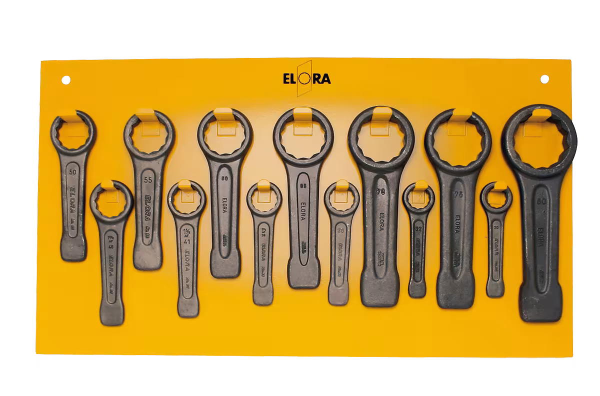 Set chiavi a snodo in ottone, 13 pezzi 30-80 mm ELORA-86S-13 di ELORA Set di chiavi a snodo in ottone, 13 pezzi 30-80 mm ELORA-86S-13 dalla categoria delle chiavi ad impatto pesante e ad anello con l'articolo n. 0086501301000