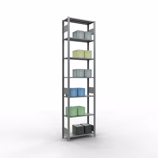 Étagère de base, étagère, système enfichable MULTIplus150, 3000 x 750 x 300 mm, 7 étagères, galvanisée de Schulte Lagertechnik de la catégorie des systèmes enfichables