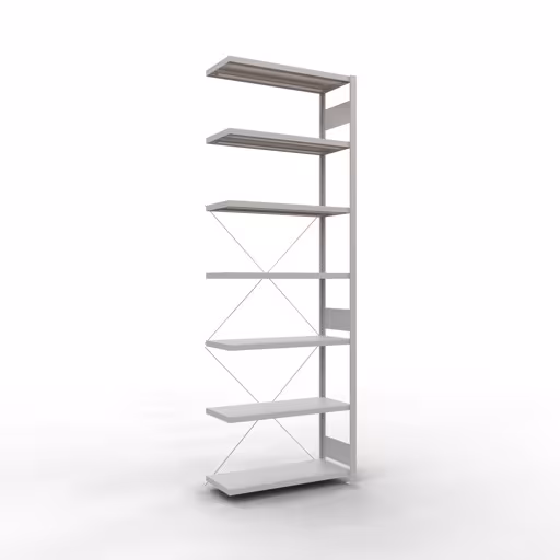 Scaffali aggiuntivi, scaffali, sistema a innesto MULTIplus250, 3000 x 1000 x 400 mm (AxLxP), 7 ripiani, traversa, RAL 7035 grigio chiaro di Schulte Lagertechnik Scaffale aggiuntivo, scaffale, sistema a innesto MULTIplus250, 3000 x 1000 x 400 mm (AxLxP), 7 ripiani, traversa, RAL 7035 grigio chiaro, ripiano aggiuntivo, articolo n. 32847