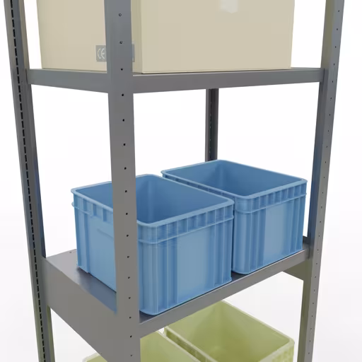 Image du produit n° 14 de l'article étagère de base, étagère, système enfichable MULTIplus250, 3000 x 750 x 500 mm, 7 étagères, barres longitudinales, galvanisé Figure n° 14 de l'article étagère de base, étagère, système enfichable MULTIplus250, 3000 x 750 x 500 mm, 7 étagères, galvanisées du groupe de produits système enfichable de Schulte Lagertechnik