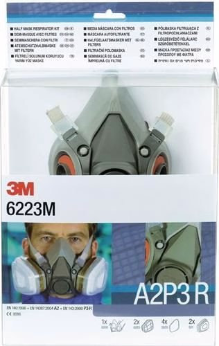 Set di semimaschere respiratorie 3M 6223 – SET – A2P3R EN 140 con filtro taglia M del marchio 3M Set di semimaschere respiratorie 6223 – SET – A2P3R EN 140 con filtro taglia M 3M della categoria Maschere e filtri per la respirazione con codice articolo 4000370691