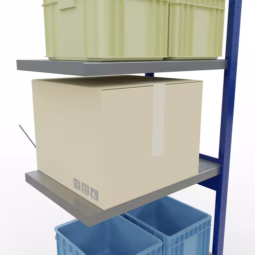 Figure n° 12 de l'article Système d'étagères enfichables MULTIplus250, 2500 x 750 x 500 mm, 6 étagères, RAL 5010 bleu gentiane/galvanisé/galvanisé du groupe de produits système enfichable de Schulte Lagertechnik