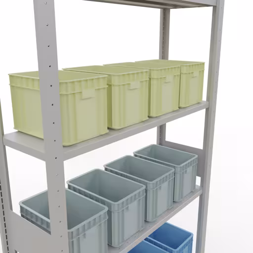 Étagère de base, étagère, système enfichable MULTIplus150, 3000 x 1000 x 300 mm, 7 étagères, RAL 7035 gris clair de la marque Schulte Lagertechnik de la gamme de produits du système enfichable