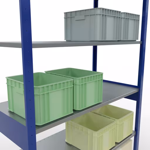 Étagère de base, étagère, système enfichable MULTIplus150, 2500 x 1300 x 600 mm, 6 étagères, RAL 5010 bleu gentiane/galvanisé de la marque Schulte Lagertechnik de la gamme de produits du système enfichable