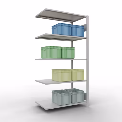 Étagère supplémentaire, étagère, système enfichable MULTIplus85, 2000 x 1000 x 600 mm, 5 étagères, gris clair RAL 7035 de la marque Schulte Lagertechnik de la gamme de produits du système enfichable