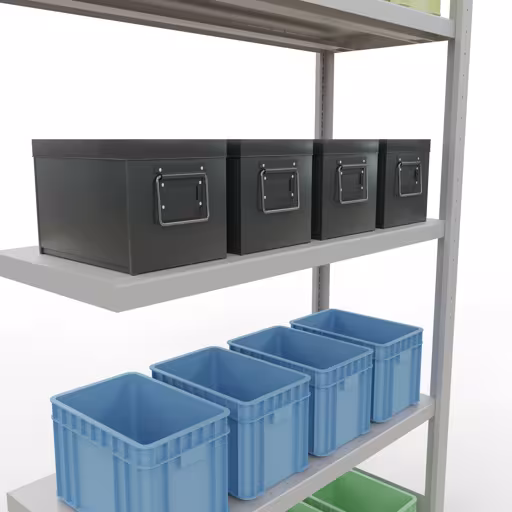 Immagine aggiuntiva dell'articolo Ripiano aggiuntivo, ripiano per ripiano, sistema a innesto MULTIplus330, 2000 x 1000 x 400 mm (AxLxP), 5 ripiani, barra longitudinale, RAL 7035 grigio chiaro da ripiano aggiuntivo