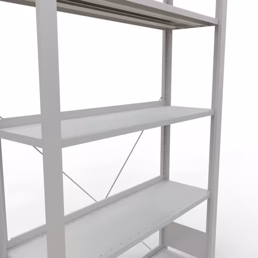 Scaffale Basic, scaffale per ufficio, sistema a innesto MULTIplus85, 1800 x 1000 x 300 mm (AxLxP), 5 ripiani, traversa, con listello di arresto, grigio chiaro di Schulte Lagertechnik dalla categoria scaffali per ufficio