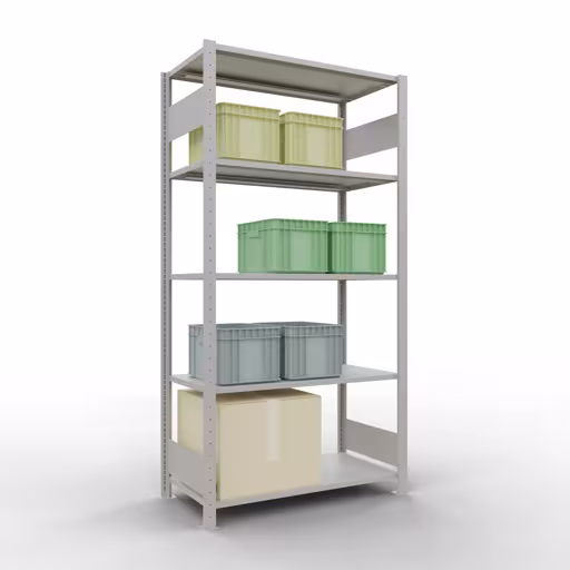 Figure n° 9 de l'article étagère de base, étagère, système enfichable MULTIplus85, 2000 x 1000 x 500 mm, 5 étagères, RAL 7035 gris clair du groupe de produits système enfichable de la marque Schulte Lagertechnik
