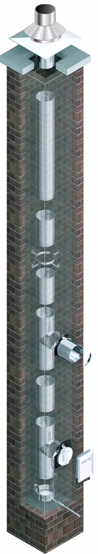 Kit préfabriqué EW à simple paroi SkobInox D180 7 m de la catégorie des systèmes d'échappement en acier inoxydable à simple paroi avec réf. 670864