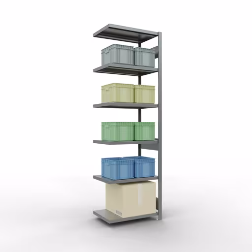 Scaffali aggiuntivi, scaffali, sistema a innesto MULTIplus250, 2500 x 750 x 500 mm (AxLxP), 6 ripiani, barre longitudinali, zincato di Schulte Lagertechnik con l'articolo n. 12956-75-LR