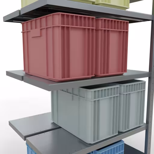 Image du produit n° 8 de l'article étagère supplémentaire, étagère double, système enfichable MULTIplus250, 2000 x 1000 x (2x400) mm, 2x5 étagères, galvanisées de la gamme d'étagères pour étagères de la marque Schulte Lagertechnik