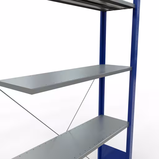 Figure n° 13 de l'article étagère complémentaire, étagère à étagères, système enfichable MULTIplus85, 2000 x 1000 x 300 mm, 5 étagères, traverse, RAL 5010 bleu gentiane du groupe de produits système enfichable de la marque Schulte Lagertechnik