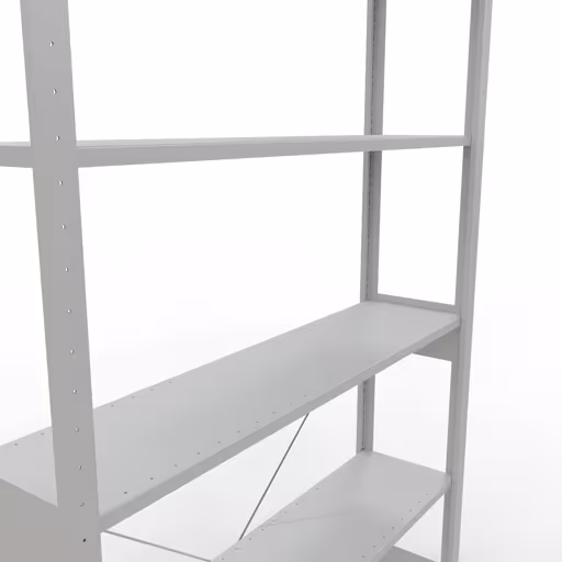 Représentation supplémentaire de l'article système enfichable étagère de base 2500x1300x300 mm, type 150 kg, gris clair à partir de l'étagère de base