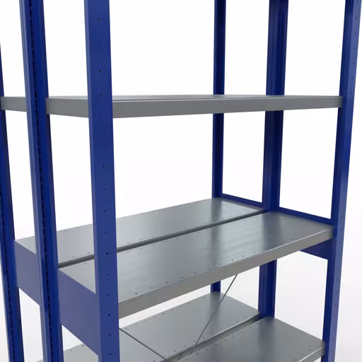 Figura n. 14 dell'articolo scaffale base, scaffale doppio, sistema a innesto per scaffali MULTIplus250, 2500 x 1000 x (2x300) mm (AxLxP), 2x6 ripiani, traversa, RAL 5010 blu genziana del gruppo di prodotti scaffali della marca Schulte Lagertechnik