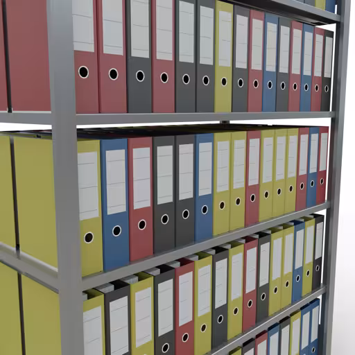 Une autre vue de l'article étagère de base, étagère de bureau, système enfichable MULTIplus150, 2000 x 1300 x 600 mm, 6 étagères, galvanisée, de la catégorie étagères de bureau