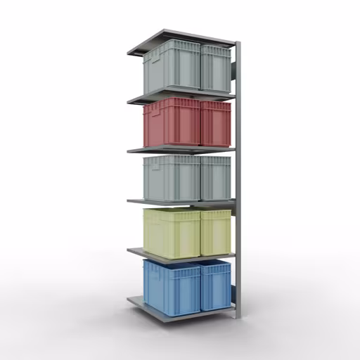 Scaffali aggiuntivi, scaffali, sistema a innesto MULTIplus150, 2500 x 750 x 800 mm (AxLxP), 6 ripiani, barre longitudinali, zincato di Schulte Lagertechnik con l'articolo n. 12786-75-LR