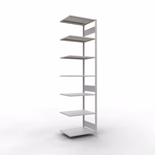 Rayonnage supplémentaire, étagère, système enfichable MULTIplus150, 3000 x 750 x 600 mm (HxLxP), 7 étagères, barres de longueur, RAL 7035 gris clair de Schulte Lagertechnik Étagère supplémentaire, étagère, système enfichable MULTIplus150, 3000 x 750 x 600 mm (HxLxP), 7 étagères, barre de longueur, RAL 7035 gris clair, étagère supplémentaire, réf. 32667-75-LR