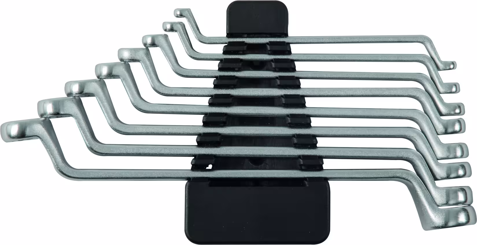 Jeu de clés polygonales doubles 8 pièces 6 x 7 - 8 x 9 - 10 x 11 - 12 x 13 - 14 x 15 - 16 x 17 - 18 x 19 - 20 x 22 mm, support de clip, clé, réf. 4452