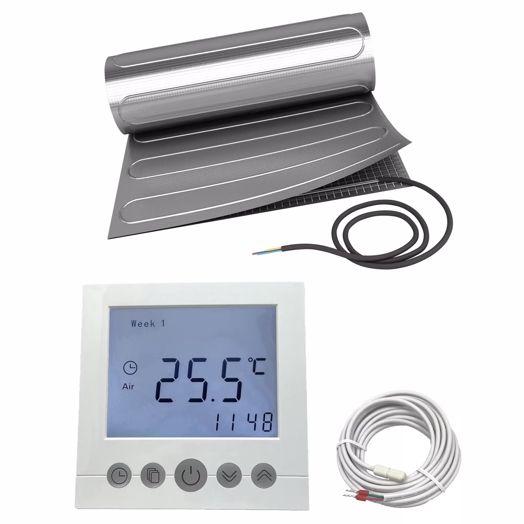 Riscaldamento a pavimento laminato elettrico AL | Set con tappetino riscaldante e controller digitale della marca HoWaTech della categoria riscaldamento a pavimento elettrico