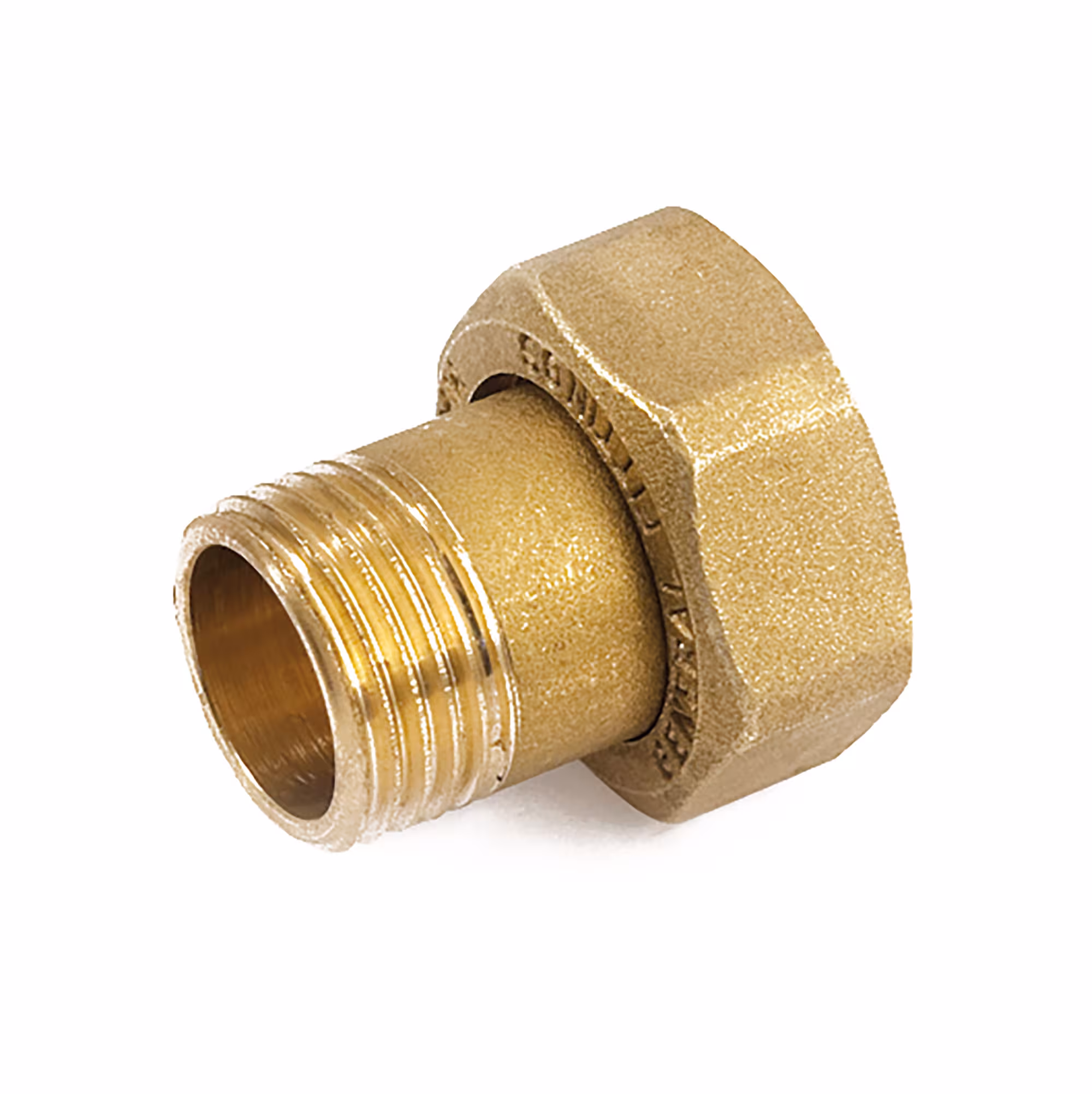 Raccordo per contatore dell'acqua in ottone 3/4" x 1" di General Fittings Collegamenti a vite per contatore dell'acqua, raccordi filettati in ottone, articolo n. 2700G2H051000A