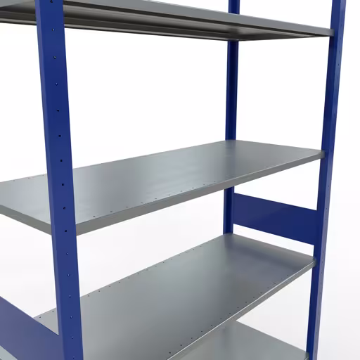 Immagine aggiuntiva dell'articolo Scaffale base, scaffale sistema a innesto MULTIplus150, 3000 x 1300 x 500 mm (AxLxP), 7 ripiani, barre longitudinali, RAL 5010 blu genziana/zincato dal ripiano base