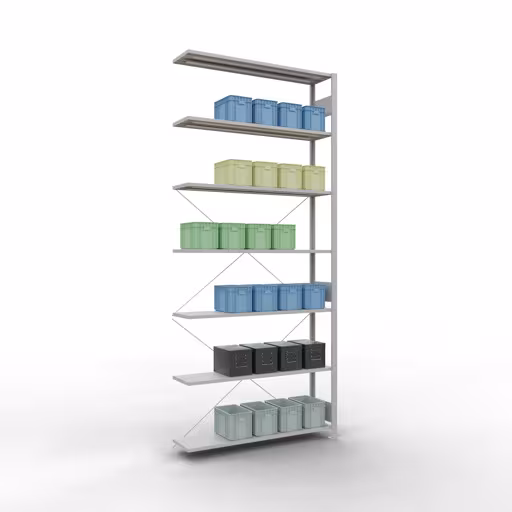 Un'altra vista dell'articolo Ripiano aggiuntivo sistema plug-in 3000x1300x300 mm, tipo 150 kg, grigio chiaro Un'altra vista dell'articolo Sistema a innesto ripiano aggiuntivo 3000x1300x300 mm, tipo 150 kg, grigio chiaro della categoria Sistema a innesto