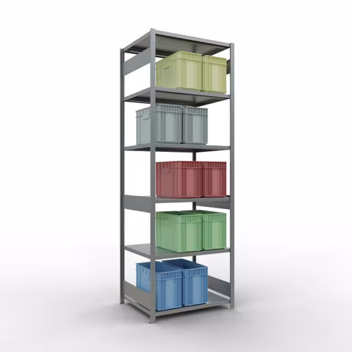 Figura n. 9 dell'articolo scaffale base, scaffale a scaffale, sistema a innesto MULTIplus250, 3000 x 1000 x 800 mm (AxLxP), 7 ripiani, barre longitudinali, zincato del gruppo di prodotti sistema a innesto della marca Schulte Lagertechnik