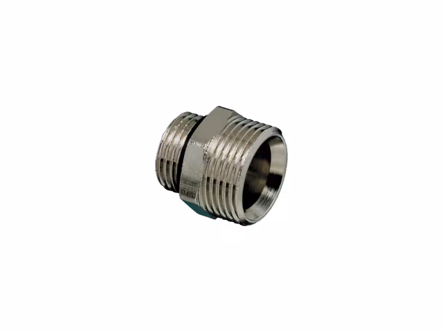 Nipplo di collegamento per radiatori piatti 3/4" x 1/2" Eurocono, della marca PURMO Nipplo di collegamento PURMO per radiatori piatti 3/4" x 1/2" Eurocono della categoria radiatori con raccordo a vite con anello di serraggio con l'articolo n. AZ03MM004002503
