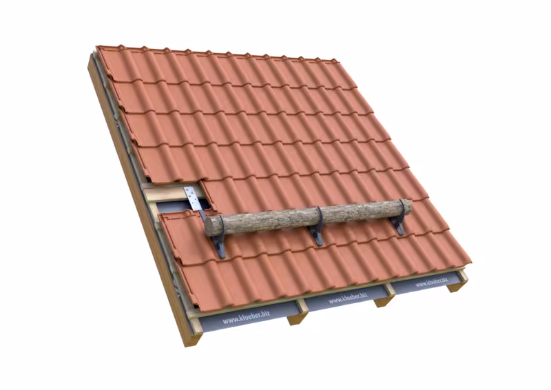 Trapac Support universel pour barre à neige pour tuiles, tuiles et castors, à suspendre, marron (RAL 8019) de la catégorie sécurité du toit avec le GTIN 4027822742464 Support universel pour barre à neige Trapac de la marque Klöber de la catégorie sécurité du toit