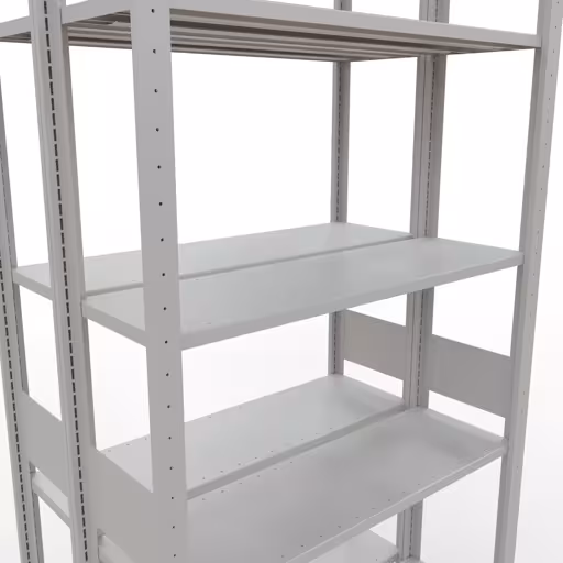 Scaffale base, scaffale doppio, sistema a innesto per scaffale MULTIplus150, 3000 x 1000 x (2x300) mm (AxLxP), 2x7 ripiani, barre longitudinali, RAL 7035 grigio chiaro con l'articolo n. 33132 Scaffale base, scaffale doppio, sistema di scaffali MULTIplus150, 3000 x 1000 x (2x300) mm (AxLxP), 2x7 ripiani, barre longitudinali, RAL 7035 grigio chiaro di Schulte Lagertechnik dalla categoria scaffali