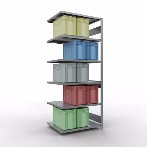 Immagine del prodotto n. 12 dell'articolo Scaffale aggiuntivo, scaffale a scaffale, sistema a innesto MULTIplus330, 2500 x 1000 x 800 mm (AxLxP), 6 ripiani, barre longitudinali, zincato Figura n. 12 dell'articolo scaffale aggiuntivo, scaffale a scaffale, sistema a innesto MULTIplus330, 2500 x 1000 x 800 mm (AxLxP), 6 ripiani, barre longitudinali, zincato del gruppo di prodotti sistema a innesto della marca Schulte Lagertechnik