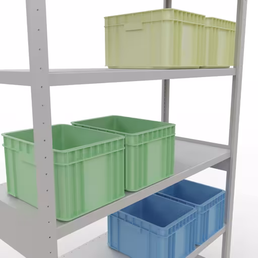 Figure n° 13 de l'article étagère de base, système d'étagères enfichables MULTIplus250, 2500 x 1300 x 500 mm, 6 étagères, gris clair RAL 7035 du groupe de produits système enfichable de Schulte Lagertechnik