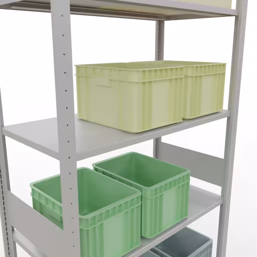 Figure n° 14 de l'article étagère de base, système d'étagères enfichables MULTIplus85, 3000 x 1000 x 500 mm, 7 étagères, gris clair RAL 7035 du groupe de produits système enfichable de la marque Schulte Lagertechnik