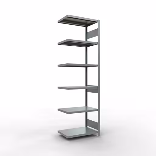 Scaffali aggiuntivi, scaffali, sistema a innesto MULTIplus250, 2500 x 750 x 500 mm (AxLxP), 6 ripiani, barre longitudinali, zincato della marca Schulte Lagertechnik dalla gamma di prodotti dei sistemi a innesto